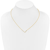 14K Yellow Gold Personalized Sideways Diamond Initial L Necklace - 0.15 Carat Total Diamond Weight by Oro Pregiato