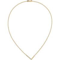 14K Yellow Gold Personalized Sideways Diamond Initial L Necklace - 0.15 Carat Total Diamond Weight by Oro Pregiato