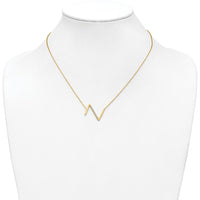 14K Yellow Gold Personalized Sideways Diamond Initial Z Necklace - 0.15 Carat Total Diamond Weight by Oro Pregiato