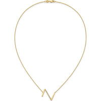 14K Yellow Gold Personalized Sideways Diamond Initial Z Necklace - 0.15 Carat Total Diamond Weight by Oro Pregiato