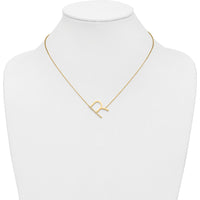 14K Yellow Gold Personalized Sideways Diamond "R" Necklace - 0.25 Carat Total Diamond Weight by Oro Pregiato