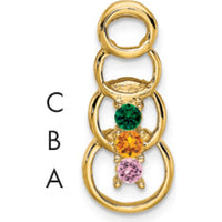 14K Yellow Gold Personalized Synthetic Stone Family Pendant with Round Synthetic Stones by Oro Pregiato