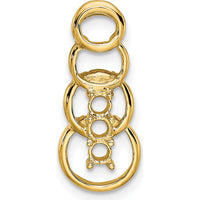 14K Yellow Gold Personalized Synthetic Stone Family Pendant with Round Synthetic Stones by Oro Pregiato