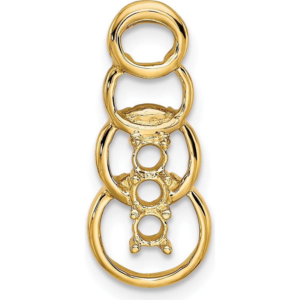 14K Yellow Gold Personalized Synthetic Stone Family Pendant with Round Synthetic Stones by Oro Pregiato