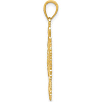 14K Yellow Gold Phoenix Mythological Bird Charm with Textured Finish - 22mm Length x 18mm Width by Oro Pregiato