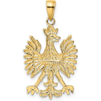 14K Yellow Gold Phoenix Mythological Bird Charm with Textured Finish - 22mm Length x 18mm Width by Oro Pregiato