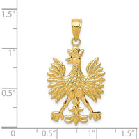 14K Yellow Gold Phoenix Mythological Bird Charm with Textured Finish - 22mm Length x 18mm Width by Oro Pregiato