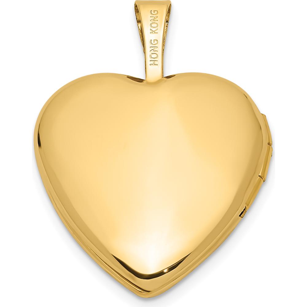 14K Yellow Gold Pink and Green Enamel Floral Cross Heart Locket with Engravable Interior and Polished Back by Monteluci Fine Jewelry