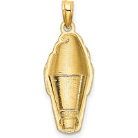 14K Yellow Gold Pink Enamel Strawberry Ice Cream Cone Charm - 19.05mm by Oro Pregiato