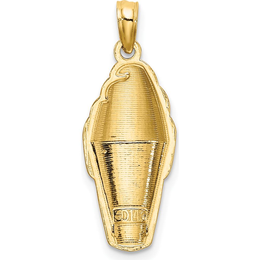 14K Yellow Gold Pink Enamel Strawberry Ice Cream Cone Charm - 19.05mm by Oro Pregiato