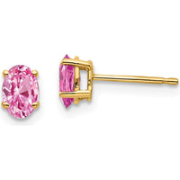 14K Yellow Gold Pink Sapphire Stud Earrings - 0.6 Carat Total Pink Sapphire Weight by Monteluci Fine Jewelry