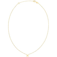 14K Yellow Gold Pisces Zodiac Necklace with Adjustable 18" Chain by Orozza Fine Jewelry