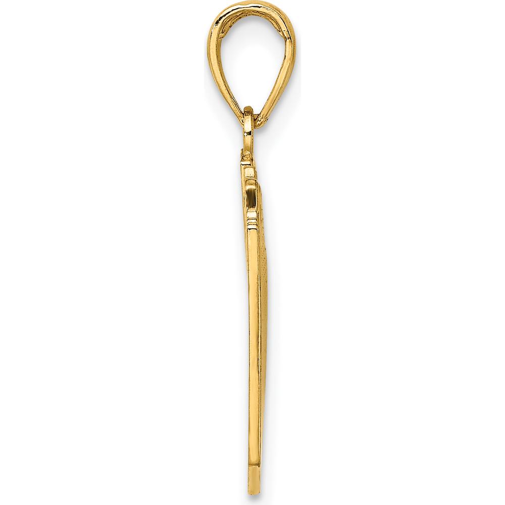14K Yellow Gold Pittsburgh Skyline Charm Pendant - Polished Textured Design by Oro Pregiato
