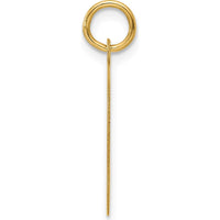 14K Yellow Gold Plain Medium Engravable Girl Head Charm - 0.013 Gauge by Oro Pregiato
