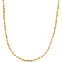 14K Yellow Gold Plated Diamond Cut 3.6mm Sterling Silver Rope Chain Necklace - 20" by Orozza Fine Jewelry