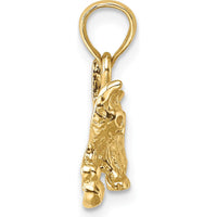 14K Yellow Gold Playful Cat with Ball Pendant - Whimsical Charm for Cat Lovers by Oro Pregiato