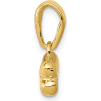 14K Yellow Gold Playful Dog Bone Pendant - 15mm Length by Oro Pregiato