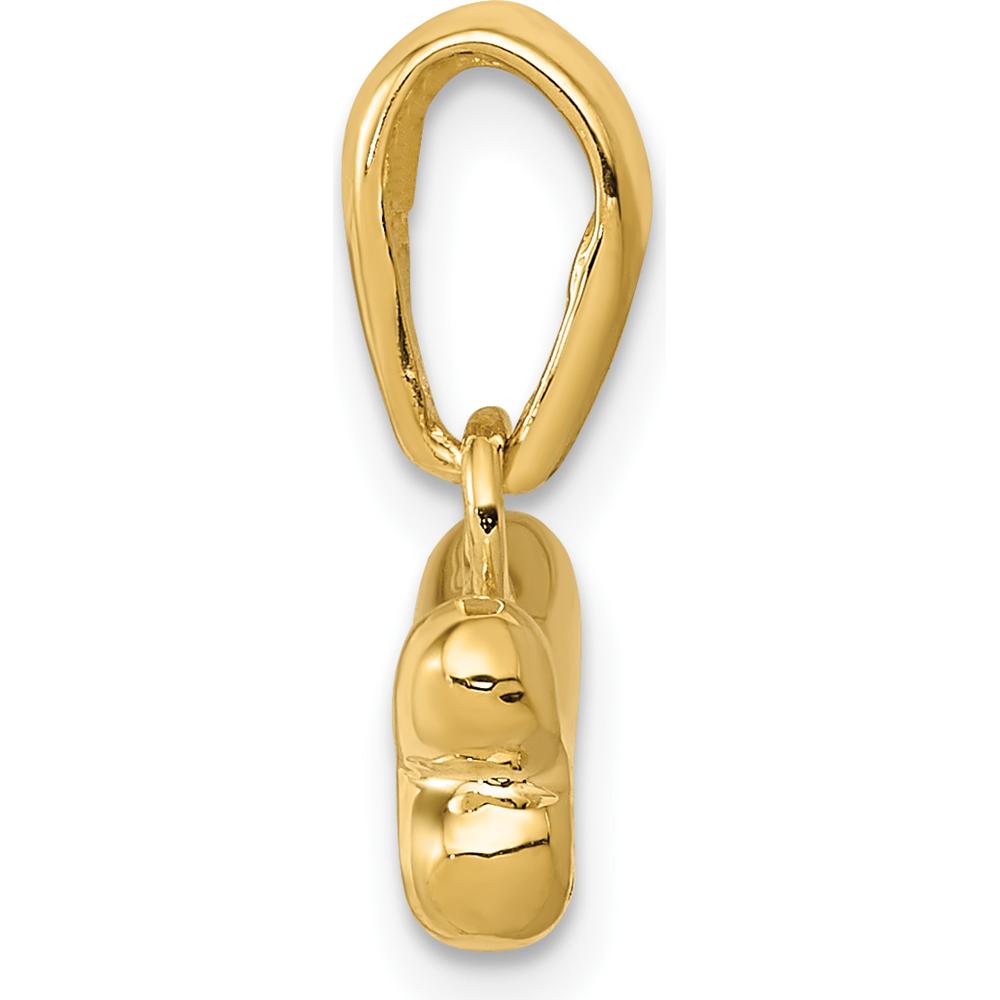 14K Yellow Gold Playful Dog Bone Pendant - 15mm Length by Oro Pregiato