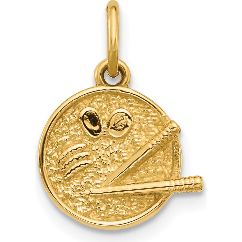 14K Yellow Gold Playful Ramen Bowl Charm with Polished Finish - Unisex Pendant by Oro Pregiato