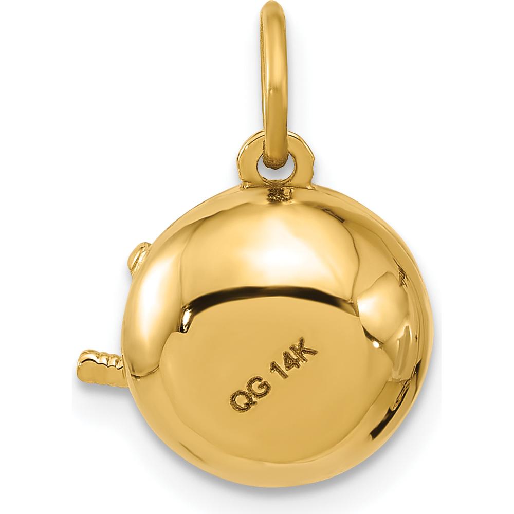 14K Yellow Gold Playful Ramen Bowl Charm with Polished Finish - Unisex Pendant by Oro Pregiato