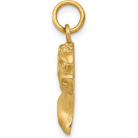 14K Yellow Gold Pointer Dog Charm with Brushed Diamond-Cut Texture by Oro Pregiato