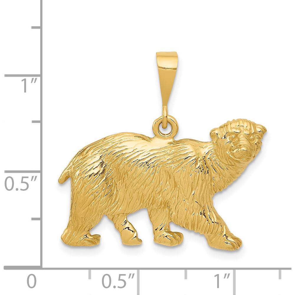 14K Yellow Gold Polar Bear Themed Charm - 27mm Length by Oro Pregiato