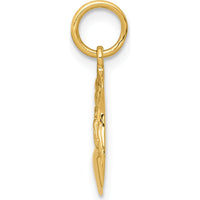14K Yellow Gold Police Badge Charm - Engravable Themed Pendant