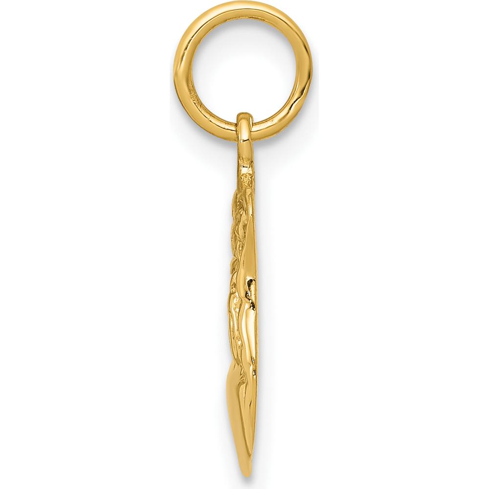 14K Yellow Gold Police Badge Charm - Engravable Themed Pendant