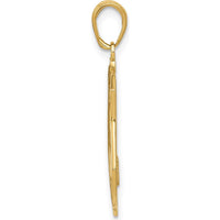 14K Yellow Gold POLICE Badge Pendant with Engravable Area by Oro Pregiato