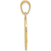 14K Yellow Gold Police Officer Badge Pendant - Solid Casted Design with Textured Finish by Oro Pregiato