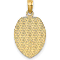 14K Yellow Gold Police Officer Badge Pendant - Solid Casted Design with Textured Finish by Oro Pregiato