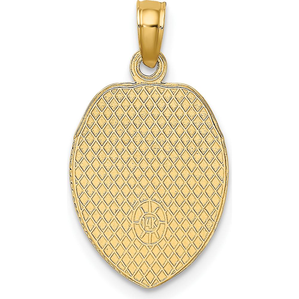 14K Yellow Gold Police Officer Badge Pendant - Solid Casted Design with Textured Finish by Oro Pregiato