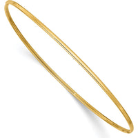 14K Yellow Gold Polished 1.5mm Slip-On Round Bangle Bracelet - 8 Inch Length by Oro Pregiato