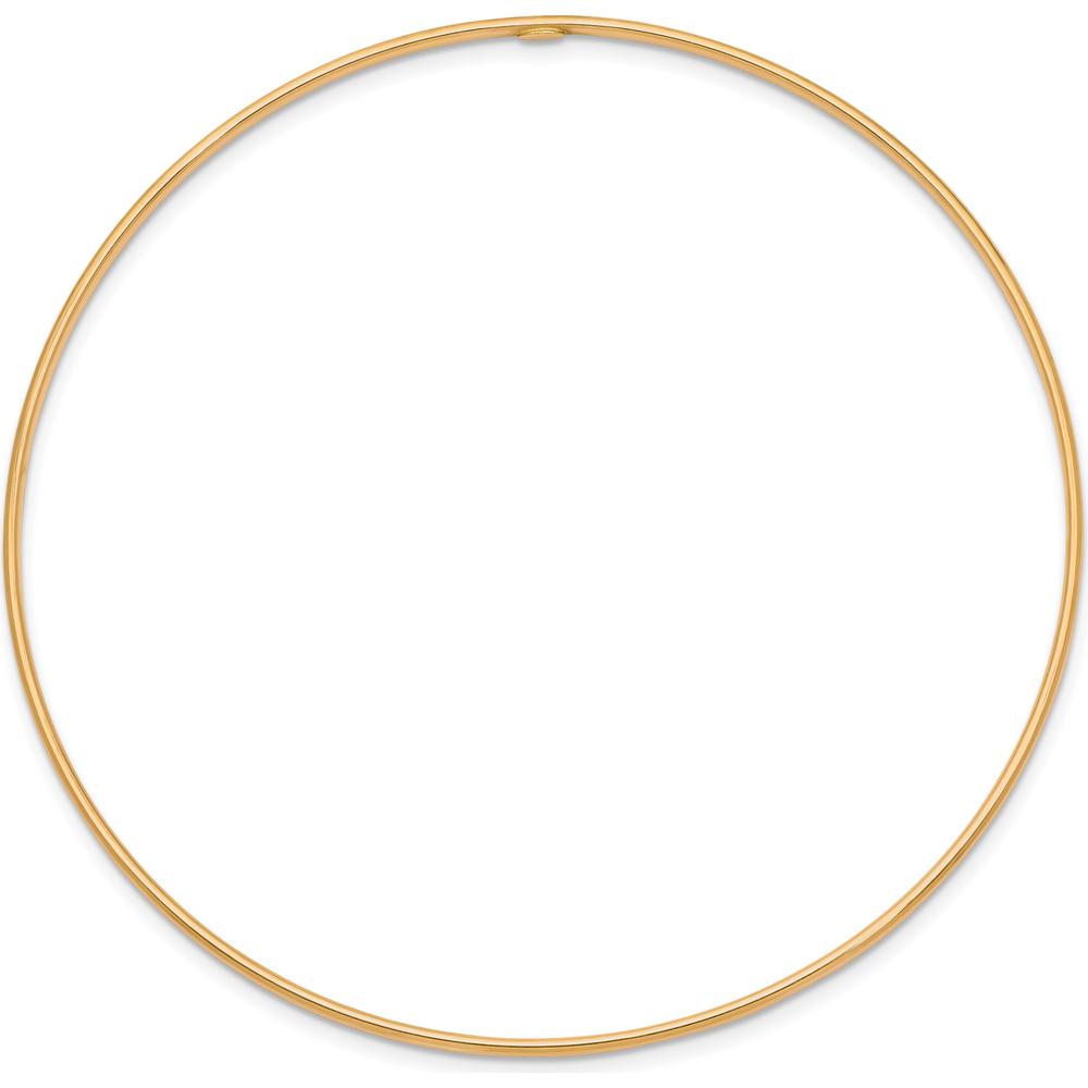 14K Yellow Gold Polished 1.5mm Slip-On Round Bangle Bracelet - 8 Inch Length by Oro Pregiato