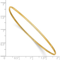 14K Yellow Gold Polished 1.5mm Slip-On Round Bangle Bracelet - 8 Inch Length by Oro Pregiato