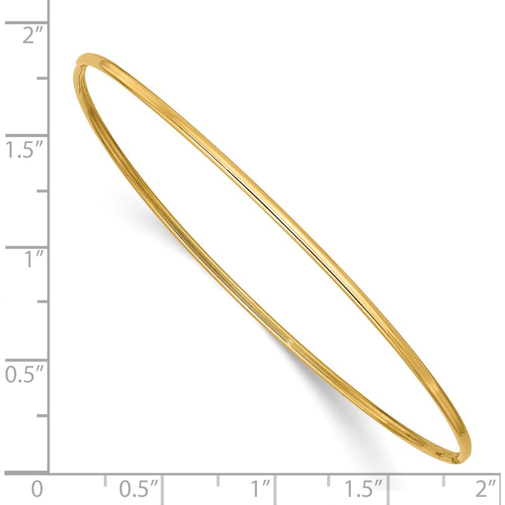 14K Yellow Gold Polished 1.5mm Slip-On Round Bangle Bracelet - 8 Inch Length by Oro Pregiato