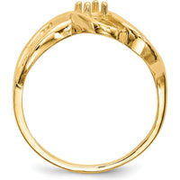 14K Yellow Gold Polished 1-Stone Mother's Ring Mounting - 2mm Width by Oro Pregiato