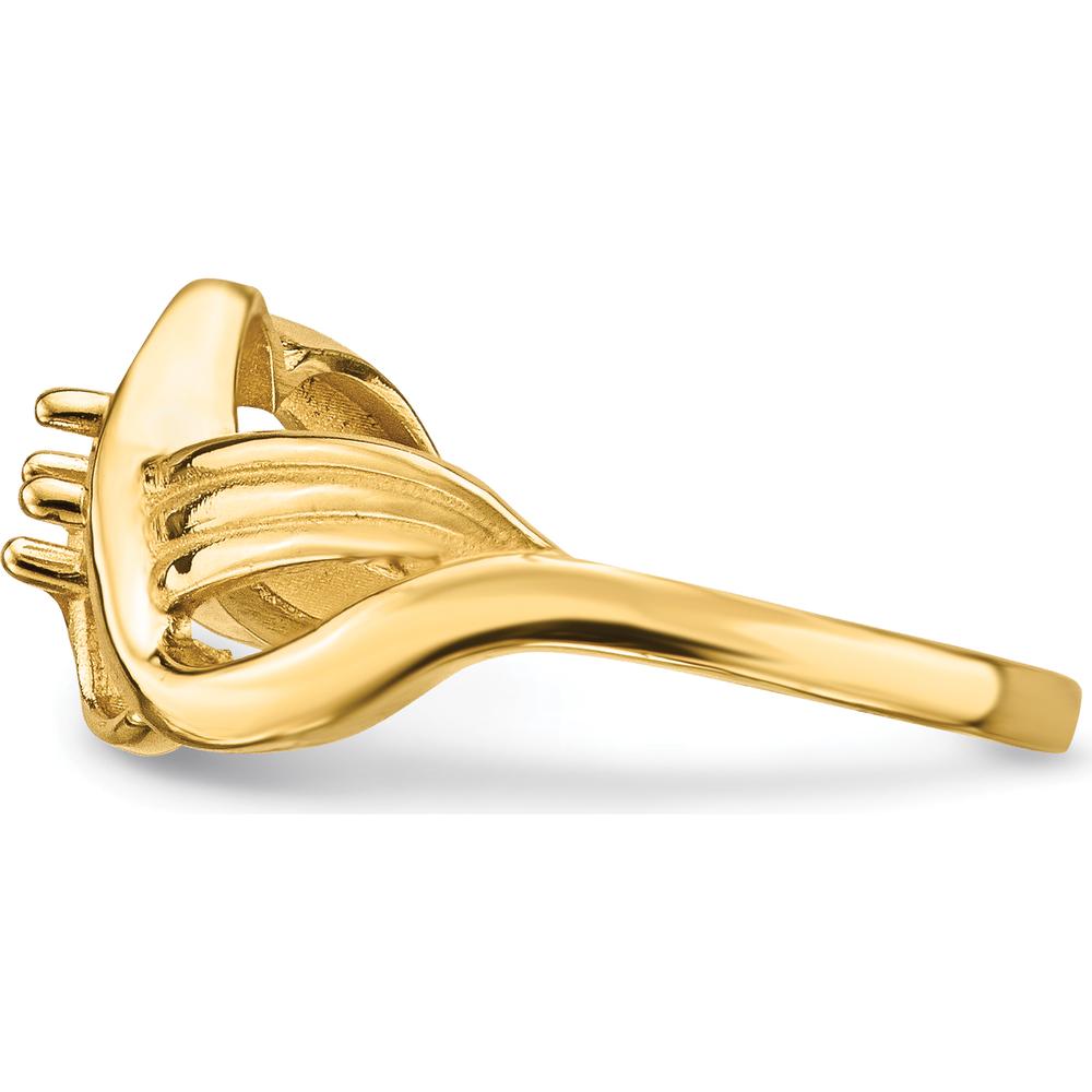 14K Yellow Gold Polished 1-Stone Mother's Ring Mounting - 2mm Width by Oro Pregiato