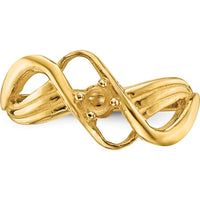 14K Yellow Gold Polished 1-Stone Mother's Ring Mounting - 2mm Width by Oro Pregiato