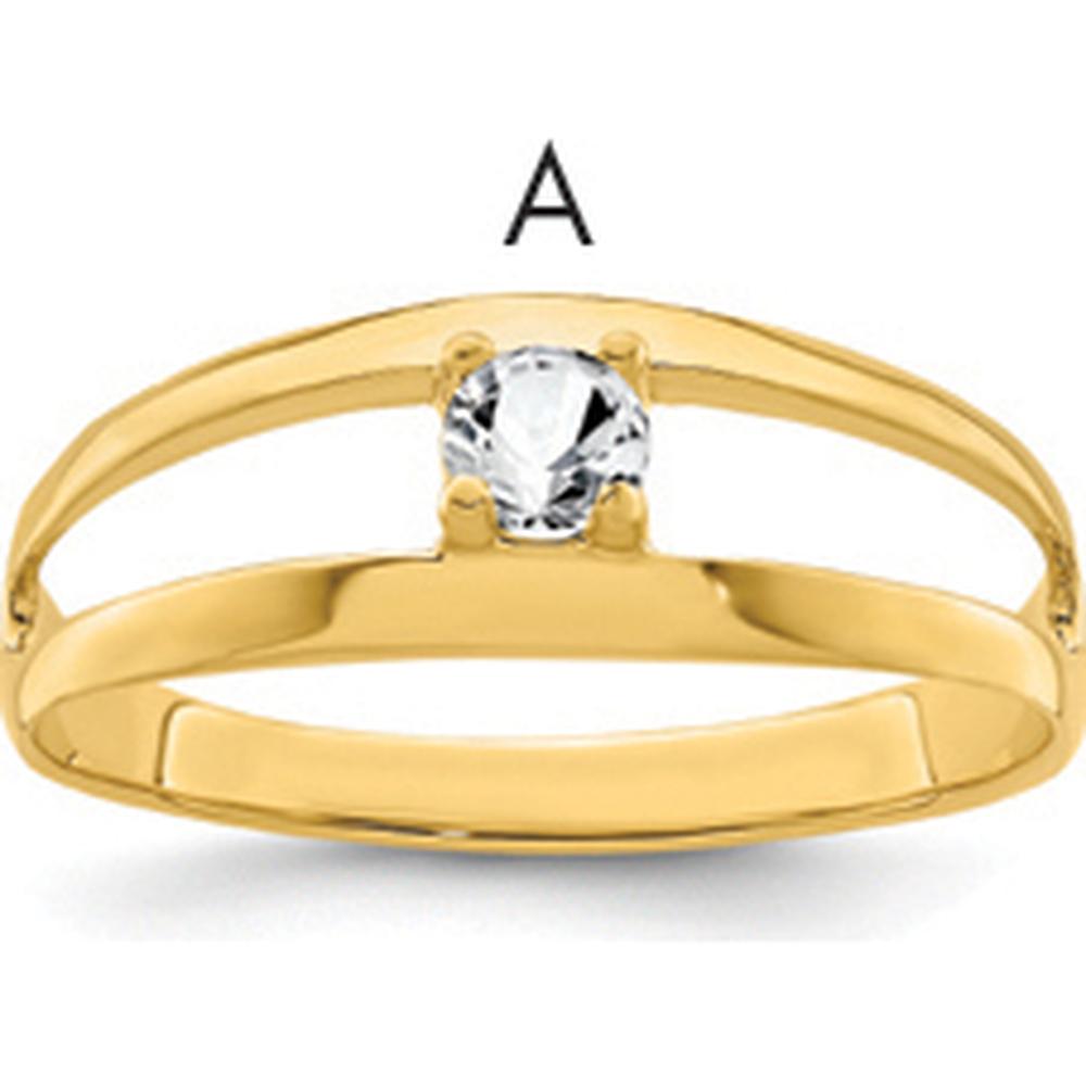 14K Yellow Gold Polished 1-Stone Mother's Ring Mounting - Customizable Gemstone Setting by Oro Pregiato
