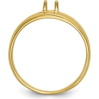 14K Yellow Gold Polished 1-Stone Mother's Ring Mounting - Customizable Gemstone Setting by Oro Pregiato