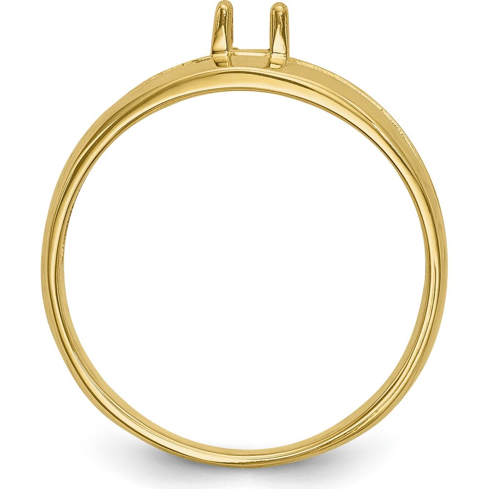 14K Yellow Gold Polished 1-Stone Mother's Ring Mounting - Customizable Gemstone Setting by Oro Pregiato