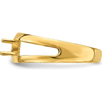 14K Yellow Gold Polished 1-Stone Mother's Ring Mounting - Customizable Gemstone Setting by Oro Pregiato