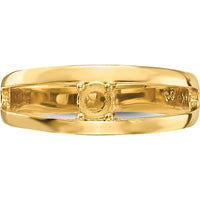 14K Yellow Gold Polished 1-Stone Mother's Ring Mounting - Customizable Gemstone Setting by Oro Pregiato