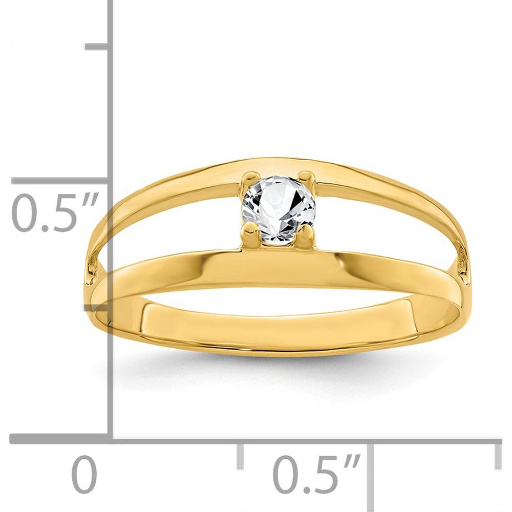 14K Yellow Gold Polished 1-Stone Mother's Ring Mounting - Customizable Gemstone Setting by Oro Pregiato