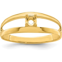 14K Yellow Gold Polished 1-Stone Mother's Ring Mounting - Customizable Gemstone Setting by Oro Pregiato