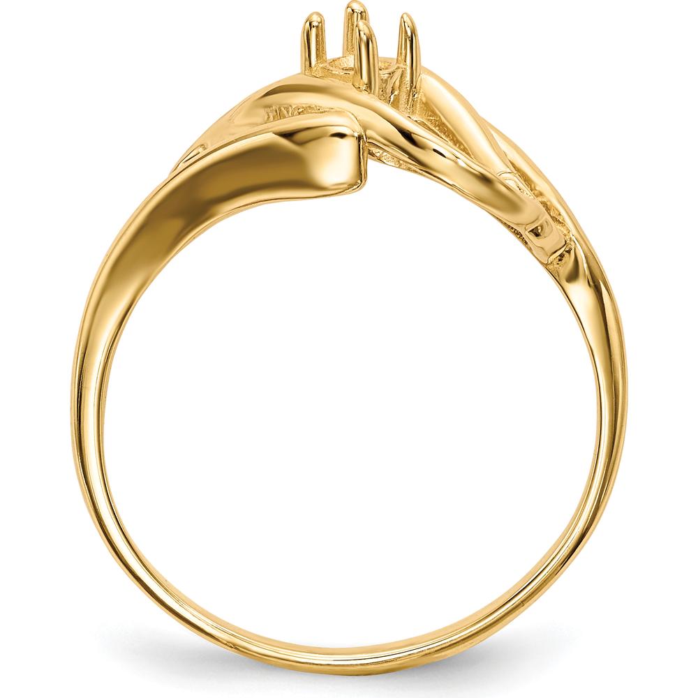 14K Yellow Gold Polished 1-Stone Mother's Ring Mounting - Customizable Stone Setting by Monteluci Fine Jewelry