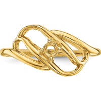 14K Yellow Gold Polished 1-Stone Mother's Ring Mounting - Customizable Stone Setting by Monteluci Fine Jewelry