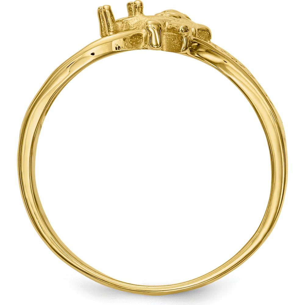 14K Yellow Gold Polished 1-Stone Mother's Ring with Angel Band - Mounting Only by Oro Pregiato