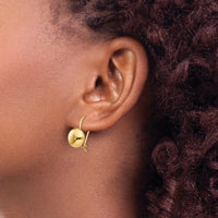 14K Yellow Gold Polished 10.5mm Button Drop Earrings with Kidney Wire Closure by Oro Pregiato